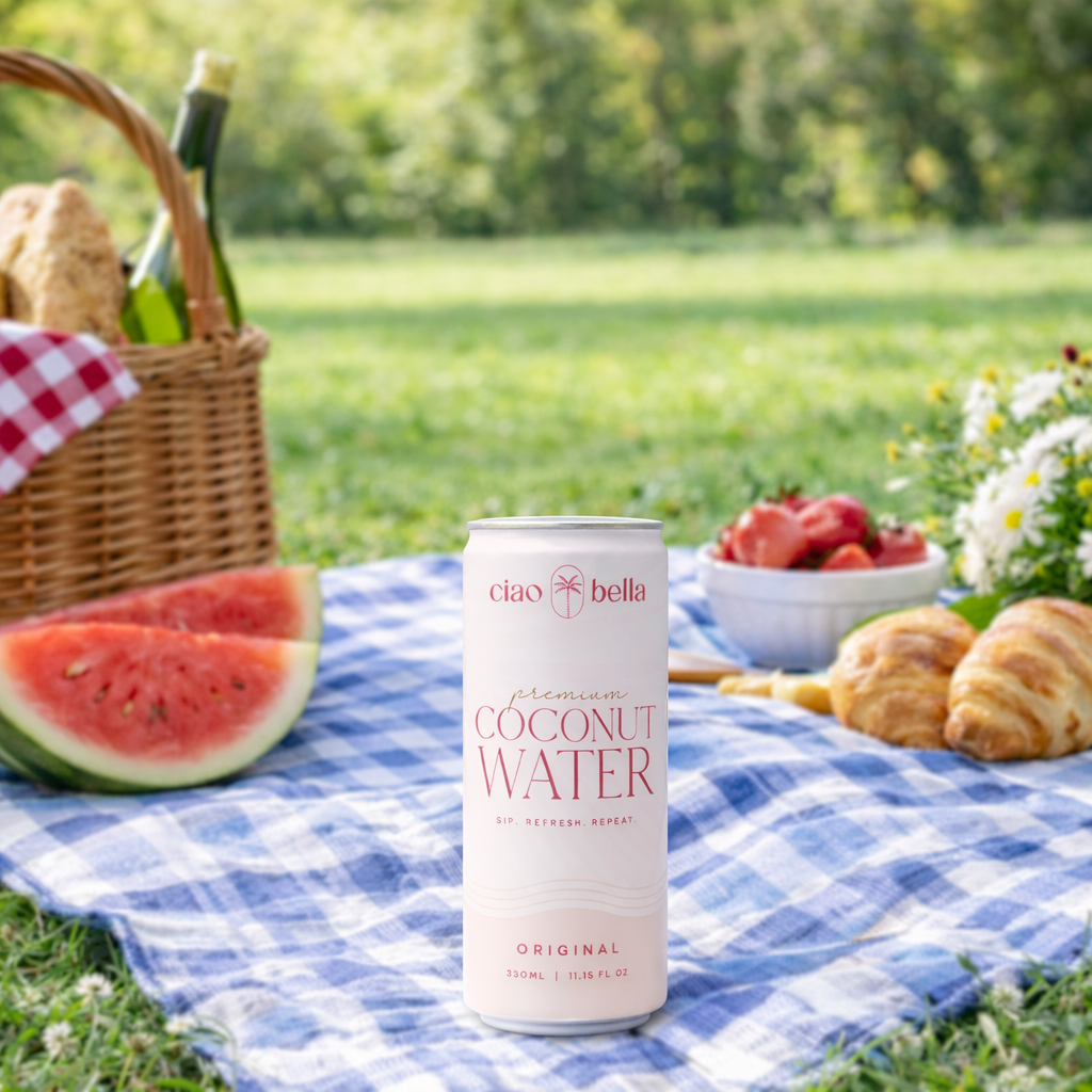 Ciao Bella Premium Coconut Water – 100% Pure Hydration | 12-Pack (11.2 fl oz Cans)