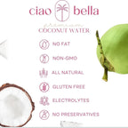 Ciao Bella Premium Coconut Water – 100% Pure Hydration | 12-Pack (11.2 fl oz Cans)
