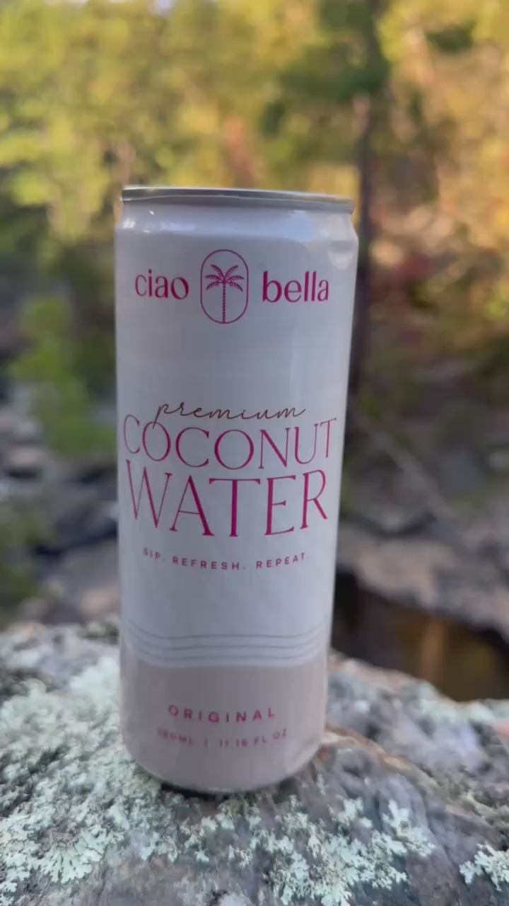 Ciao Bella Premium Coconut Water – 100% Pure Hydration | 12-Pack (11.2 fl oz Cans)